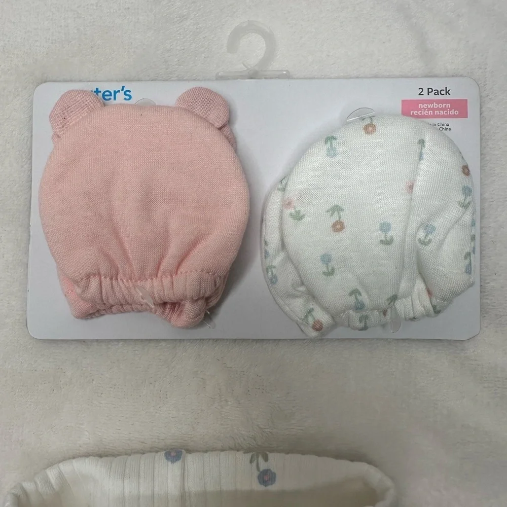 Baby New Born Mittens 2PK Baby Shoe & 2Headband  Baby Footie Carters Cat &Jack